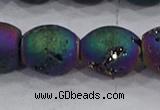 CDQ627 8 inches 10*12mm rice druzy quartz beads wholesale