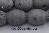 CDQ635 8 inches 12*14mm rice druzy quartz beads wholesale