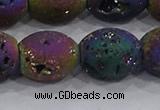 CDQ641 8 inches 12*14mm rice druzy quartz beads wholesale