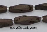 CDQ650 8 inches 8*20mm - 10*30mm freeform druzy quartz beads