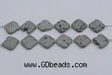 CDQ660 8 inches 25*25mm diamond druzy quartz beads wholesale