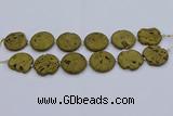 CDQ676 8 inches 30mm flat round druzy quartz beads wholesale