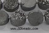 CDQ702 8 inches 12mm coin druzy quartz beads wholesale