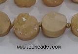 CDQ703 8 inches 12mm coin druzy quartz beads wholesale