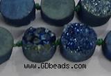 CDQ704 8 inches 12mm coin druzy quartz beads wholesale