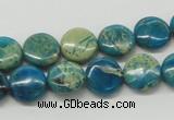 CDS11 16 inches 12mm flat round dyed serpentine jasper beads wholesale