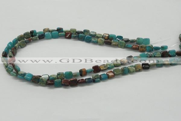 CDS19 16 inches 8*8mm square dyed serpentine jasper beads wholesale