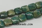 CDS20 16 inches 10*10mm square dyed serpentine jasper beads wholesale