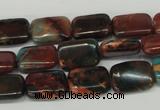 CDS214 15.5 inches 10*14mm rectangle dyed serpentine jasper beads