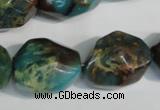 CDS260 15.5 inches 18*23mm faceted nuggets dyed serpentine jasper beads