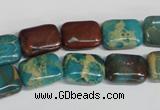 CDS264 15.5 inches 10*14mm rectangle dyed serpentine jasper beads