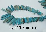 CDS500 Top drilled 8*20mm - 10*55mm sticks serpentine jasper beads