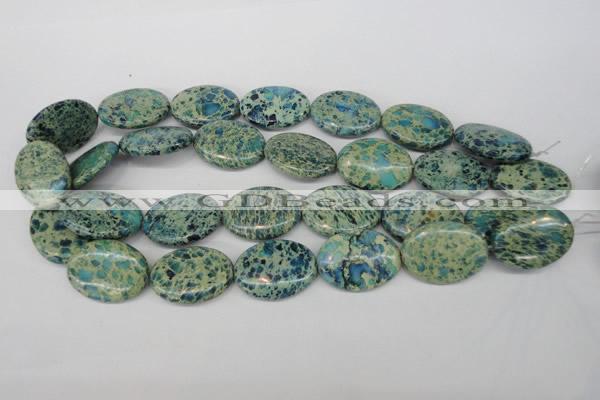 CDS56 15.5 inches 22*30mm oval dyed serpentine jasper beads