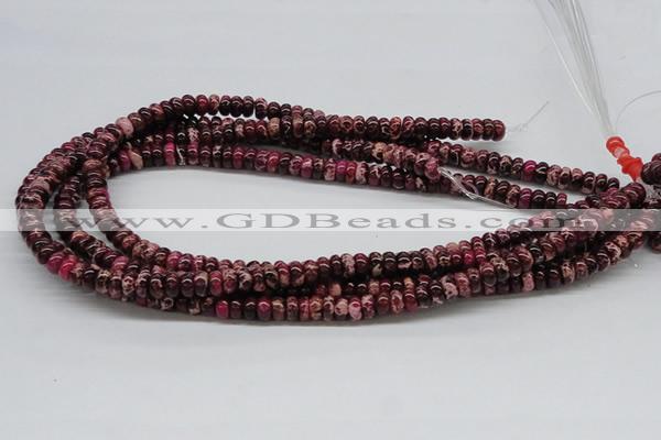 CDT06 15.5 inches 4*8mm rondelle dyed aqua terra jasper beads