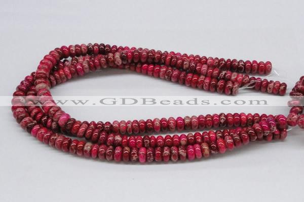 CDT07 15.5 inches 5*10mm rondelle dyed aqua terra jasper beads