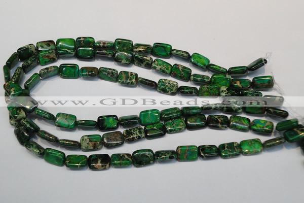 CDT199 15.5 inches 10*14mm rectangle dyed aqua terra jasper beads