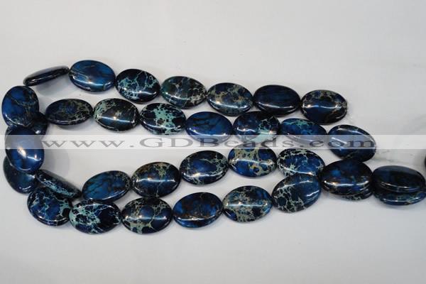 CDT236 15.5 inches 18*25mm oval dyed aqua terra jasper beads