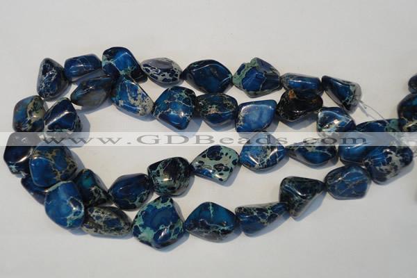 CDT262 15.5 inches 18*20mm nugget dyed aqua terra jasper beads