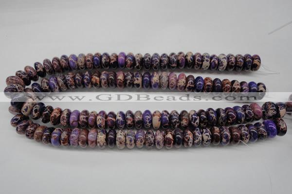 CDT373 15.5 inches 7*14mm rondelle dyed aqua terra jasper beads