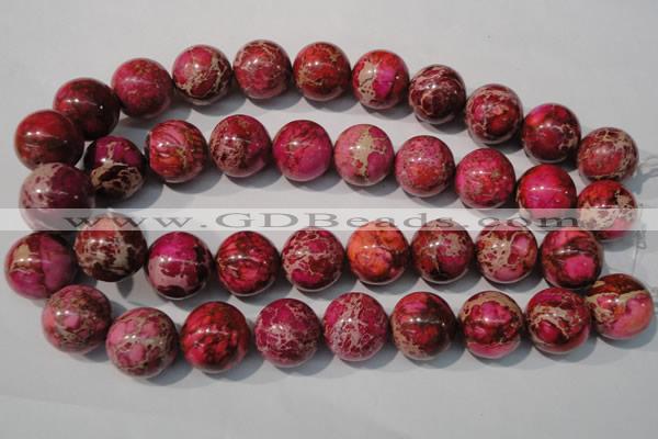 CDT764 15.5 inches 20mm round dyed aqua terra jasper beads