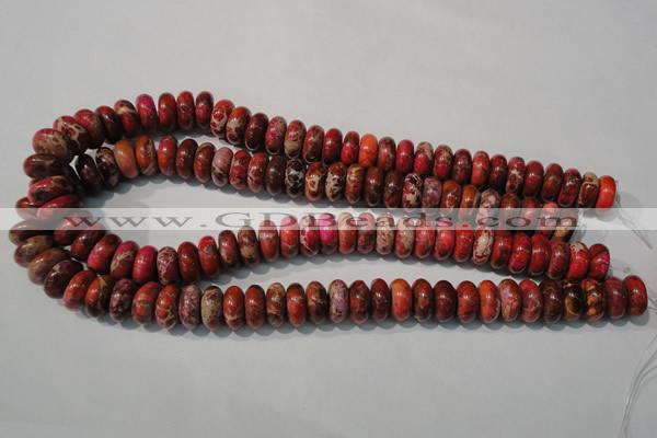 CDT775 15.5 inches 6*14mm rondelle dyed aqua terra jasper beads