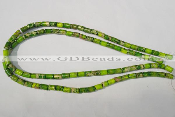 CDT919 15.5 inches 6*8mm tube dyed aqua terra jasper beads