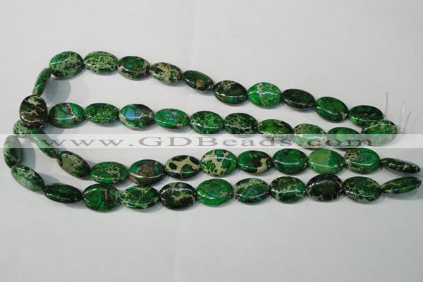 CDT972 15.5 inches 13*18mm oval dyed aqua terra jasper beads