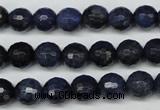 CDU111 15.5 inches 6mm faceted round blue dumortierite beads