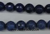 CDU113 15.5 inches 10mm faceted round blue dumortierite beads