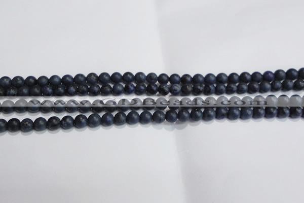 CDU200 15.5 inches 4mm round matte blue dumortierite beads