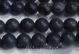 CDU202 15.5 inches 8mm round matte blue dumortierite beads