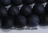 CDU205 15.5 inches 14mm round matte blue dumortierite beads