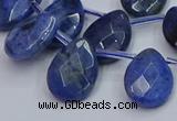 CDU220 Top drilled 13*18mm faceted flat teardrop blue dumortierite beads