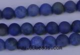 CDU301 15.5 inches 6mm round matte blue dumortierite beads