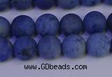 CDU302 15.5 inches 8mm round matte blue dumortierite beads