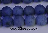 CDU303 15.5 inches 10mm round matte blue dumortierite beads