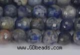 CDU309 15.5 inches 6mm faceted round blue dumortierite beads