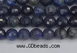 CDU315 15.5 inches 4mm faceted round blue dumortierite beads