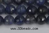 CDU317 15.5 inches 8mm faceted round blue dumortierite beads