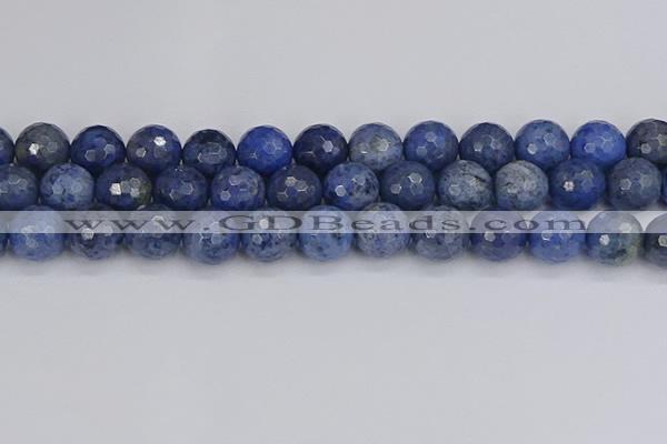 CDU326 15.5 inches 12mm faceted round blue dumortierite beads