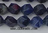 CDU332 15.5 inches 10mm faceted nuggets blue dumortierite beads