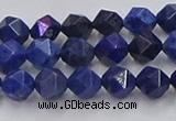 CDU336 15.5 inches 6mm faceted nuggets blue dumortierite beads