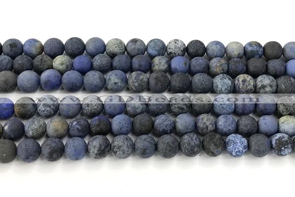 CDU392 15 inches 8mm round matte dumortierite beads