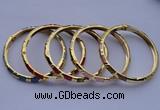 CEB01 5pcs 5.5mm width gold plated alloy with enamel bangles wholesale