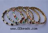 CEB02 5pcs 7mm width gold plated alloy with enamel bangles wholesale