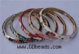 CEB04 5pcs 6mm width gold plated alloy with enamel bangles wholesale