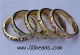 CEB10 5pcs 11.5mm width gold plated alloy with enamel bangles wholesale