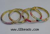 CEB100 6mm width gold plated alloy with enamel bangles wholesale