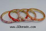 CEB101 6mm width gold plated alloy with enamel bangles wholesale