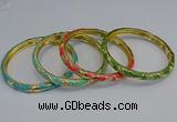 CEB102 6mm width gold plated alloy with enamel bangles wholesale